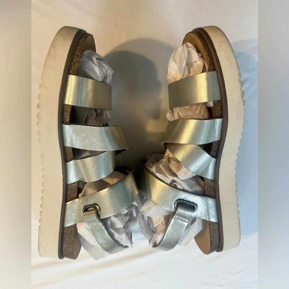 A.N.A. A New Approach Silver Strappy Sandals Lightly Used Size 8